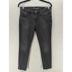 Mavi Alexa Petite Jeans Womens Size 28P Black Wash‎ Skinny Leg Raw Frayed Hem